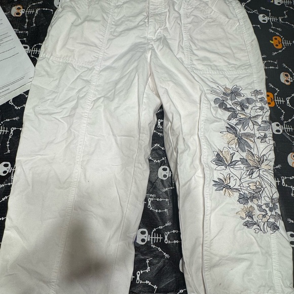 Men's White Floral Pants - Picture 1 of 1